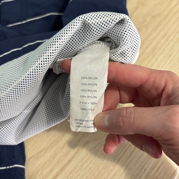 J Crew Swim Trunks Mens Size 29 Navy‎ Shorts Striped Nautical Preppy 8" Inseam - Picture 11 of 12